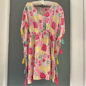 Cat & Jack Tropical girls cover-up w Bishop Sleeves